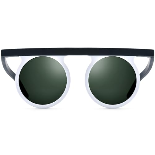 Image of HEPIDEM Acetate Vintage Retro Round Polarized Sunglasses for Men UV400 UV Protection Sun Glasses