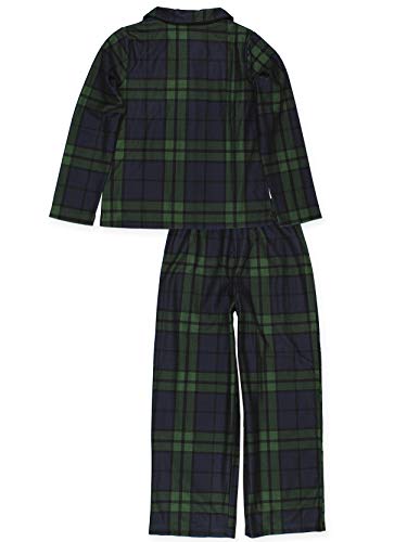 Komar Kids Holiday Green Plaid Big Girls 2pc Coat Pajamas2