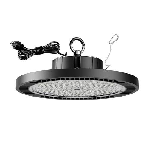 LAUDING UFO LED High Bay Light 200W, 30000LM 5000K UFO High Bay LED Shop Light with Plug Alternative to 800W MH/HPS for Garage Workshop Warehouse Factory Gym Barn,AC100-277V.