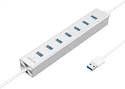 Hub USB 3.0 em Alumínio com Fonte - 7 Portas - Orico