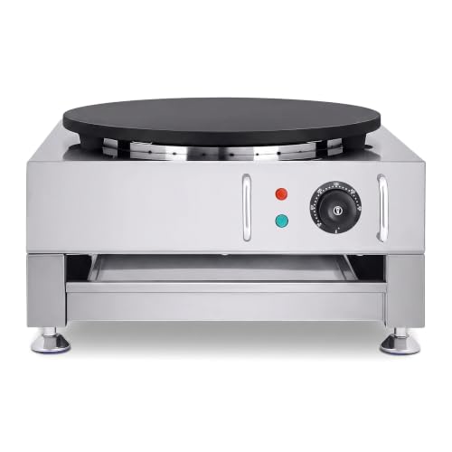Image of Electric Crepe Maker 16 Inch Large Pancake Machine Crepes Griddle With Wooden Spreader And Spatula