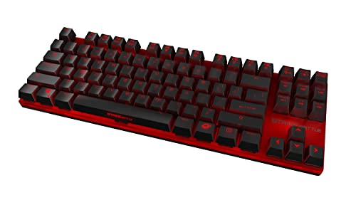 Ozone Gaming Strike Battle -OZSTRIKEBATTLERUSRD- Teclado Gaming Mecánico TKL, Compacto, Switches Cherry MX, Layout Americano, Rojo Negro