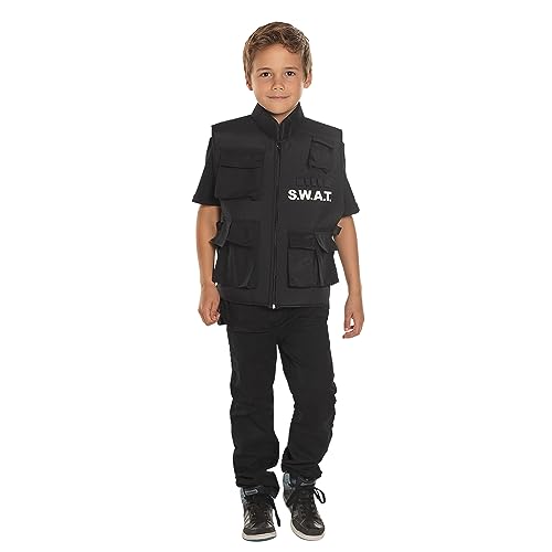 Boland 00488 - Gilet SWAT pour Enfant - Taille Unique - Veste de Protection - Police SEK - Costume de Carnaval - Fête à thème