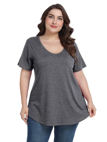 Image of BELAROI Women Plus Size Tops V-Neck Tunics Shirts