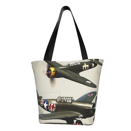 World War 2 Aircraft Airplane02 Print Comfortable Shoulder Bag Summer HandbagTravel Beach Work Daily Use Versatile Carry