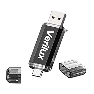 Verilux Pendrive 64GB Flash Drive 2 in 1 with USB A 3.0, USB C Interface OTG Pendrive Type C Pendrive Portable USB 3.0 Pendrive for MacBook Air/Pro, Android Mobile Phone, Pad, Laptop Computer