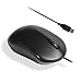 Macally USB Wired Mouse -Simple 3 Button & Scroll Wheel Design - Ergonomic & Comfortable Computer Mouse for Laptop, Windows PC, Chromebook, Desktop, Notebook, & Mac - Plug & Play USB Mouse - Black