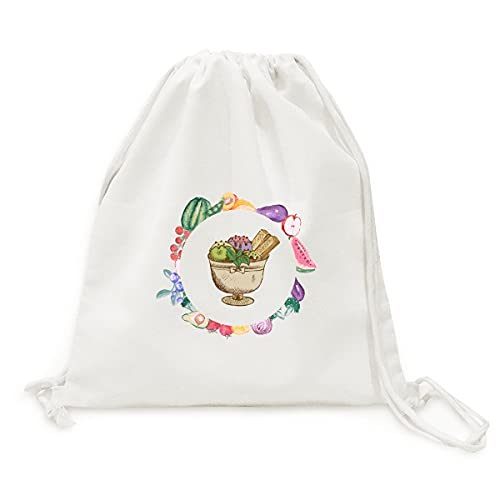 Sac en tissu pliable à sangle pour fruits et légumes au motif biscuit gourmand