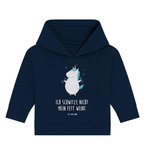 Mr. & Mrs. Panda 12. - 18. Monat Organic Baby Hoodie Einhorn Fitness - Geschenk, Geräte, Einhörner, Baby Pullover, Pegasus, Baby Kapuzenshirt, Baby