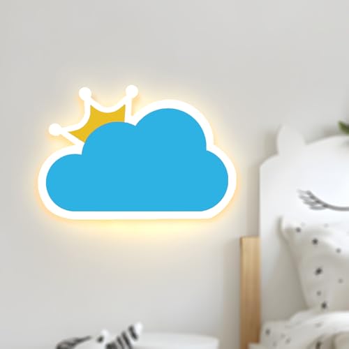 Applique murale LED 14W tricolore anti-éblouissement nuage bleu pour chambre