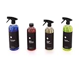 evorilo Autopflege Set 4 teilig. Fahrzeugreinigung für Lack, Felgen und Innenraum mit Shampoo, Insektenentferner, Felgenreiniger und Innenraumreiniger