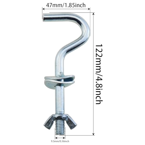 Heyous 2PCS Galvanised Iron Heavy Duty Replacement Hook Bracket Diameter 3/8 inch Hammock Accessories Hammock Hooks Suitable for Indoor and Outdoor Hammocks