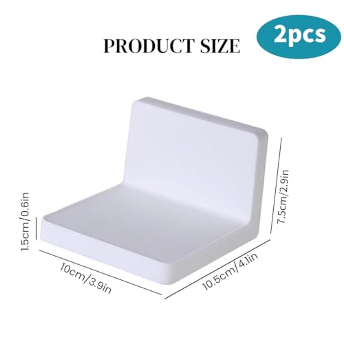 Image of HASTHIP Cotton 2PCS Wall Mount Camera Shelf- Small Wall Shelf Wall Holder No Drill Self Adhesive Universal Small Floating Shelf for Security Cameras, Speakers, Wireless Cameras, White