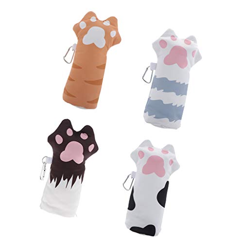 Serenable Carton Cats Paw Pencil Case Bolsa Kawaii Caneta Bolsa Holer Escova Papelaria - Castanho
