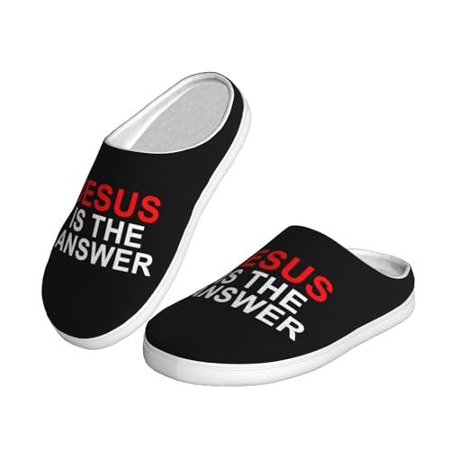 Jesus Is The Answer Cotton Slippers Indoor Outdoor Slippers For Women/Men2