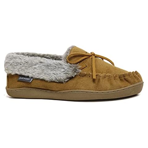 DUNLOP Ladies Faux Sheepskin Memory Foam Slippers Cover