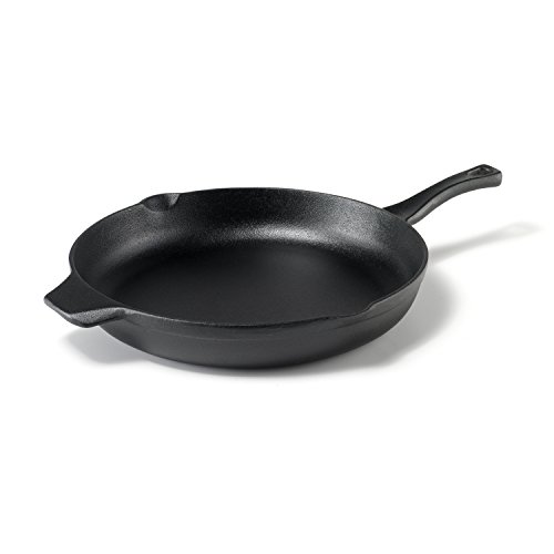 Calphalon Cast Iron Skillet, Pre-Seasoned Cookware With Large Handles And Pour Spouts, 12-Inch, Black #TOP2