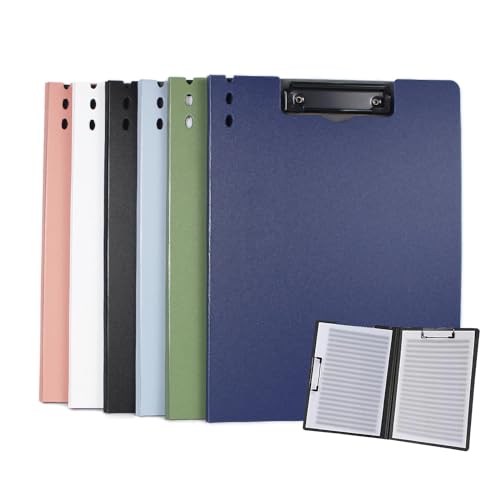 BEYOURCHOI バインダー A4 2つ折り クリップボード バインダー a4 ルーズリーフ バインダー A4/A3適用 クリップボード プレゼント ギフト 贈り物 PU ファイル 文房具 バインダー 事務用品 現場仕事 便利グッズ 文具 文房具 便利 人気 (6個入り)