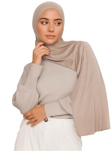 VOILE CHIC Premium Jersey Hijab Scarf For Women - Islamic Head Scarf Wrap Hijabs - Vanilla