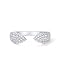 PAVOI Rhodium Plated Cuff Statement Ring for Women | Cubic Zirconia Eternity Bands | Open Stackable Rings for Women | Size 5