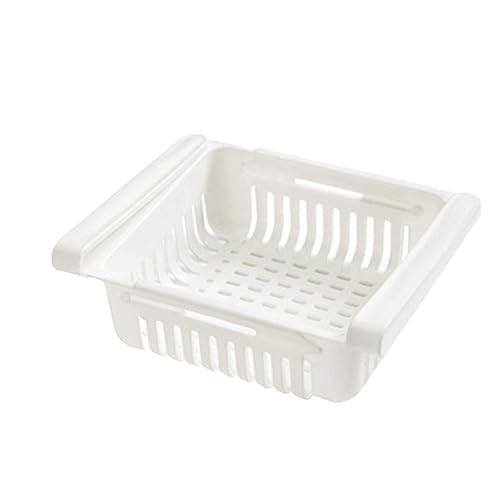 PRETYZOOM 2 Piezas Caja de almacenaje compartimiento del refrigerador contenedores de almacenamiento frío retráctil organización del refrigerador Accesorios para el refrigerador Amarillo