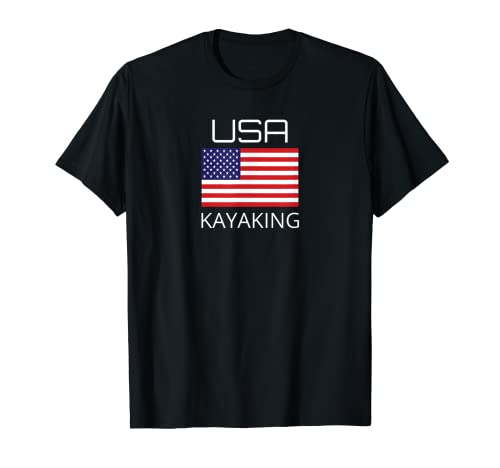 American Kayak Team Paddler Kayaker Atleta Bandera de Estados Unidos Regalo Camiseta