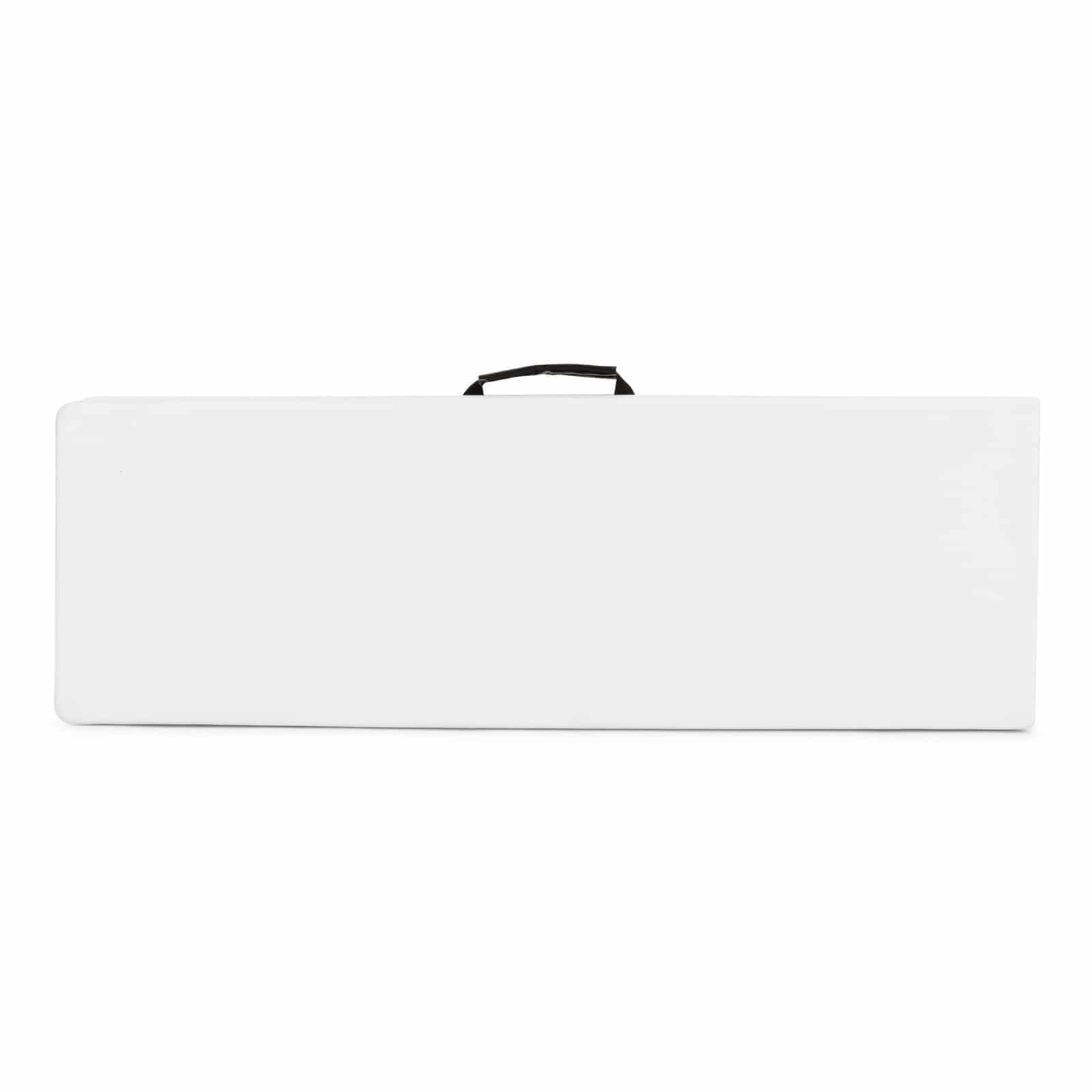 GARDIUN KMB180 - Banco Picnic Plegable Resina Bremen 184x30,5x44,56 cm para Interior y Exterior Acero y Polietileno Blanco Fácil de Plegar con Asa de Transporte