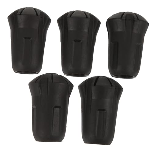 KOMBIUDA 5Pcs Skid Tips for Walking Sticks Durable Trekking Cane Foot Covers for Enhanced Stability and Safety Lightweight Replacement Tips for Standard and Folding Canes