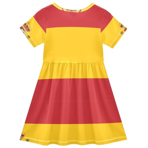 Spain Flag Toddler Dresses for Girls Easter Spring Dress Summer Short Children 2t2