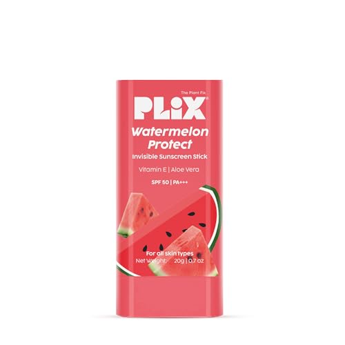 Image of PLIX THE PLANT FIX Watermelon Protect Invisible Sunscreen Stick With New-Age UV Filters | In Vivo Tested SPF 50 PA+++ | Lightweight & Non-sticky | For Mess-free Application |15g