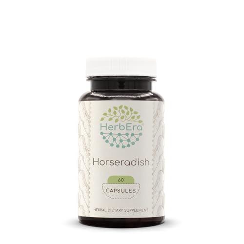 HerbEra Horseradish 60 Capsules, 500 mg, Horseradish (Armoracia rusticana) Dried Root (60 Capsules)