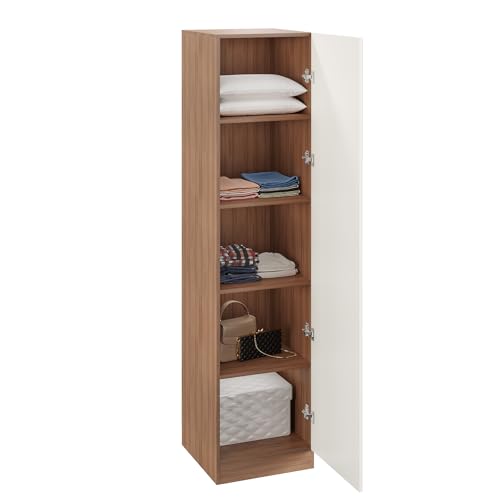 Image of FURNEASER Fanciable Engineering Wood Wardrobe Almirah for Clothes with 1 Door | Single Door Cabinet Closet Organizer | Cupboard for Bedroom Living Room | 43 x 42 x 180 CM