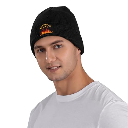 QIOEURYU Retro gestrickte Mütze Erwachsene Unisex Burnin Up Street Y2K Frühling Outdoor-Sport Maßgeschneiderte warme weiche Mützenmützen Kappen Festivalgeschenke