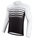 ROTTO Maillot Cyclisme Homme Manches Longues Vetement Cycliste pour VTT vélos avec Poche Série Simple Line