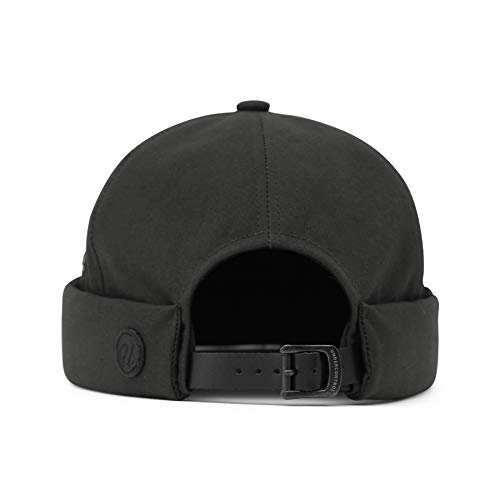 Undercontrol Vintage Brimless Sailor Fisherman Leon Hat Rolled Cuff Harbour No Visor Miki Skull Docker Leather Strap Beanie Cap For Men & Women - Made In Korea - (Charcoal) #TOP5