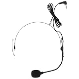 UKCOCO Leichtes Kabelgebundenes Kondensator Headset Mikrofon für Lehrer und Trainer mit Metall und Gummimaterial für Live Events und Präsentationen in Schwarz