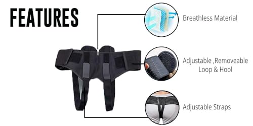 Image of TADDY Inguinal Hernia Belt For Men Hernia Support Truss with Removable Pressure Pads Double Hernia Pain Relief Comfortable Brace (Large, Black)