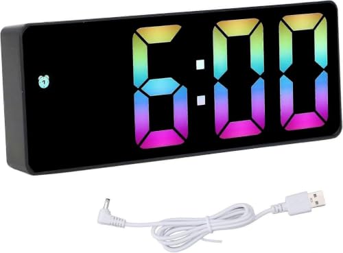 Réveil numérique écran LED multicolore et horloge moderne de bureau - 2