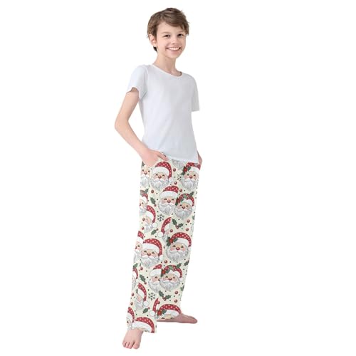 Boys' Pants Santa Claus Snow Christmas Long Bottoms Jogger Pants Elastic Waist Trousers with Pockets S-XL4