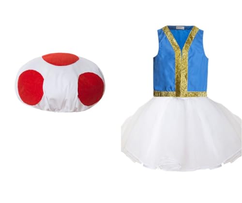 Ruikajia Adorable Mushroom costume Toad Female Version Costume (US, Age, 3 Years, Multicolor)