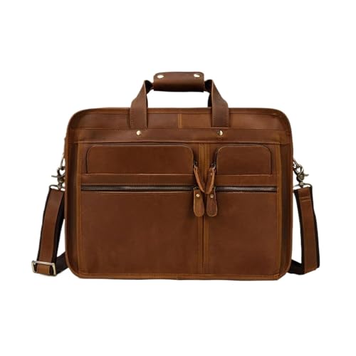 Genuine Leather Travel Carrying Cases Mens Laptop Bags Handbags Briefcases Messenger Shoulder Bags - Main Image