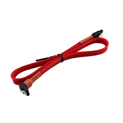 Cable de datos SATA 3.0 45cm con conectores 180° a 90° rojo UV
