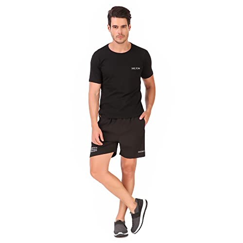 Image of SKELTON Sports Shorts for Men, Sports Shorts for Gym |Sports |Running | Dry Lightweight with Zipper Pocket | Pack of 2 |