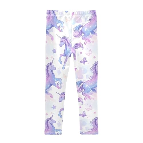 Unicorns Girls' Leggings Toddler Doodles Butterfly Kids Yoga Pants Dance Active Tights 4T2