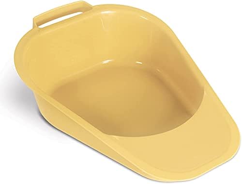 Medpro Fracture Easy Clean Portable Bed Pan with Plastic Guard and Built-in Handles for Easier Placement and Removal, Durable and Easy to Clean, Adult