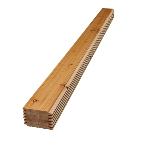 94' L x 5.375' W Indoor/Outdoor Wood Shiplap Paneling – Decorative Wall & Ceiling Slat Panels | Barn Accent Boards, Primed & Painted, Easy DIY Installation (Set of 6)