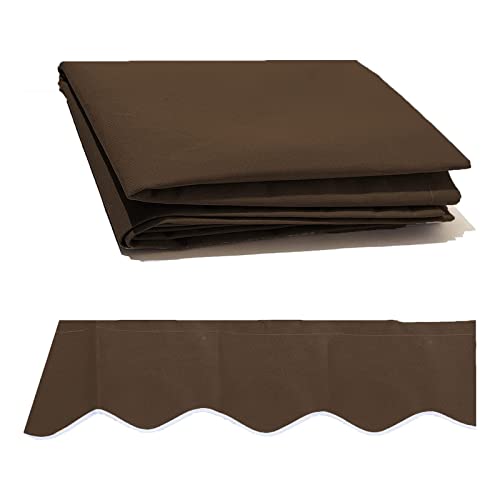 Toile de store rétractable marron 5x3m en polyester anti-UV pour extérieur de restaurant et café - 6