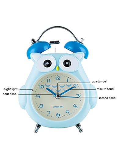 Syberwell Alarm Clock Sleep Sound Machine Sleep Trainer，Owl Twin Bell Loud Alarm Clock (Green) #TOP1