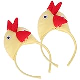 Ipetboom Küken Stirnband - 2 Stück Gelb Lustige Tiere Stirnbänder Hühner Kostüm Zubehör Haarbekleidung Kreatives Hahn Stirn-band Kleidungszubehör Hahnenhut Cosplay Requisiten Party Ostern Fasching