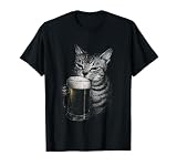 Funny Cat Drinking Beer Buddy Cat Lovers Dank Meme Men Women T-Shirt
